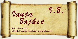 Vanja Bajkić vizit kartica